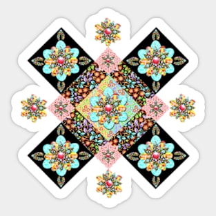 Maximalist Granny Chic Patchwork Sticker